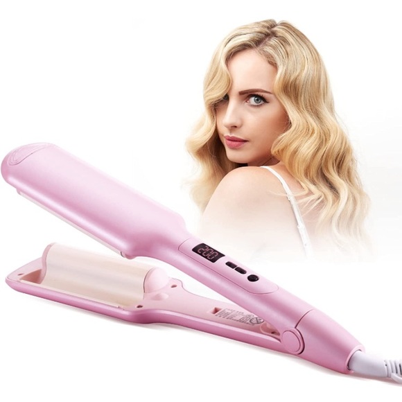 Hair Brand New Hair Waver Iron Beach Waves Curling Iron Wand Double